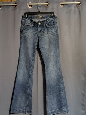 Express Women's Medium Blue Flare Jeans Size 0 Regular